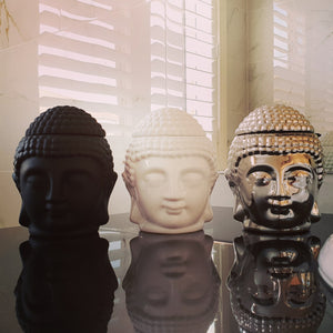 soy candles, buddha, buddha candle, silver, black white