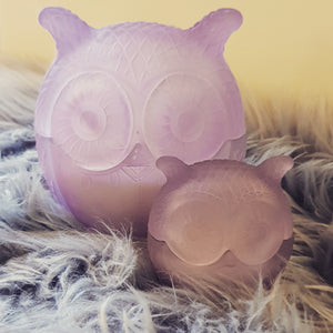 owl candle, purple candle, soy candles 