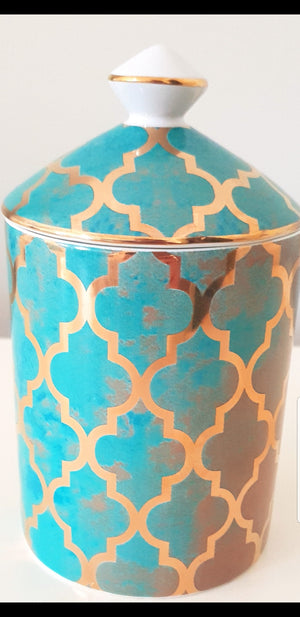 turquoise, soy candle , candle afterpay, candles zippay, foil print, home decor